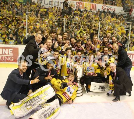 EBEL. Eishockey Bundesliga. KAC gegen 	UPC Vienna Capitals. Meisterjubel   (Vienna Capitals). Klagenfurt, am 7.4.2017.
Foto: Kuess

---
pressefotos, pressefotografie, kuess, qs, qspictures, sport, bild, bilder, bilddatenbank