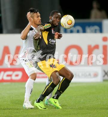 Fussball Bundesliga. RZ Pellets WAC gegen Cashpoint SCR Altach. Stephan Palla,  (WAC), Nicolas Brice Moumi Ngamaleu (Altach). Wolfsberg, am 8.3.2017.
Foto: Kuess

---
pressefotos, pressefotografie, kuess, qs, qspictures, sport, bild, bilder, bilddatenbank