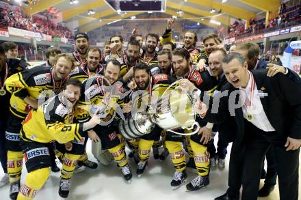 EBEL. Eishockey Bundesliga. KAC gegen 	UPC Vienna Capitals. Meisterjubel   (Vienna Capitals). Klagenfurt, am 7.4.2017.
Foto: Kuess

---
pressefotos, pressefotografie, kuess, qs, qspictures, sport, bild, bilder, bilddatenbank