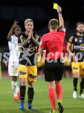 Fussball Bundesliga. RZ Pellets WAC gegen Cashpoint SCR Altach.  Gelbe Karte Bernhard Janeczek (Altach). Wolfsberg, am 8.3.2017.
Foto: Kuess

---
pressefotos, pressefotografie, kuess, qs, qspictures, sport, bild, bilder, bilddatenbank