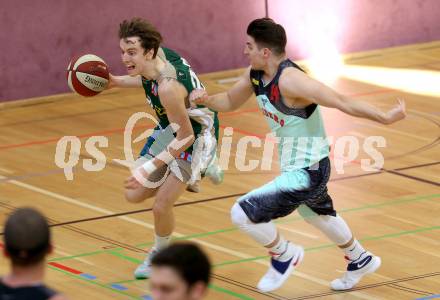 Basketball 2. Bundesliga. Play off. Viertelfinale. VF1. Raiders Villach gegen Dornbirn Lions. Luka Gvozden (Villach), Henry Robert Newell Wilkins (Dornbirn). Villach, am 9.4.2017.
Foto: Kuess
---
pressefotos, pressefotografie, kuess, qs, qspictures, sport, bild, bilder, bilddatenbank