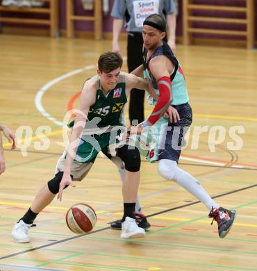 Basketball 2. Bundesliga. Play off. Viertelfinale. VF1. Raiders Villach gegen Dornbirn Lions. Marko Kolaric (Villach), Luka Brajkovic (Dornbirn). Villach, am 9.4.2017.
Foto: Kuess
---
pressefotos, pressefotografie, kuess, qs, qspictures, sport, bild, bilder, bilddatenbank