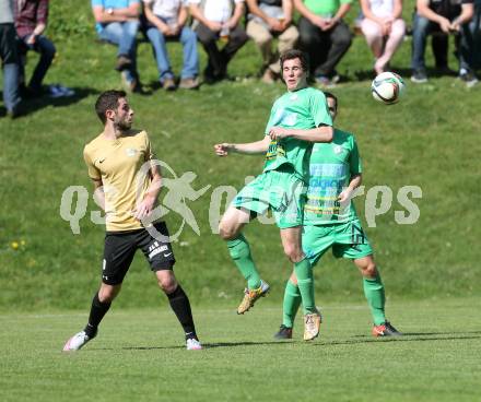 Fussball. Kaerntner Liga. Koettmannsdorf gegen Lendorf. Christopher Sallinger (Koettmannsdorf), 	Christian Kautz (Lendorf). Koettmannsdorf, 9.4.2017.
Foto: Kuess
---
pressefotos, pressefotografie, kuess, qs, qspictures, sport, bild, bilder, bilddatenbank