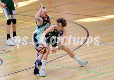 Basketball 2. Bundesliga. Play off. Viertelfinale. VF1. Raiders Villach gegen Dornbirn Lions. Nino Gross (Villach), Henry Robert Newell Wilkins (Dornbirn). Villach, am 9.4.2017.
Foto: Kuess
---
pressefotos, pressefotografie, kuess, qs, qspictures, sport, bild, bilder, bilddatenbank