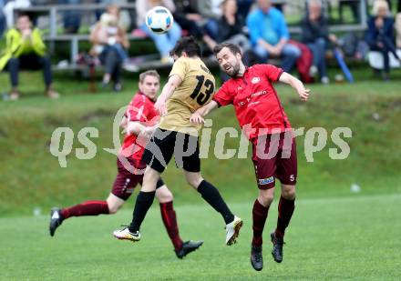 Fussball Kaerntner Liga. Lind gegen Koettmannsdorf. Petar Cumbo, (Lind),  Philipp Gatti  (Koettmannsdorf). Lind, am 15.4.2017.
Foto: Kuess
---
pressefotos, pressefotografie, kuess, qs, qspictures, sport, bild, bilder, bilddatenbank