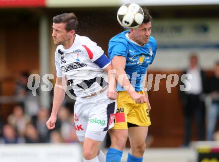 Fussball Kaerntner Liga. SAK gegen Bleiburg. Darjan Aleksic,  (SAK),  Daniel Horst Ramsauer (Bleiburg). Welzenegg, am 21.4.2017.
Foto: Kuess
---
pressefotos, pressefotografie, kuess, qs, qspictures, sport, bild, bilder, bilddatenbank