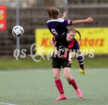 Fussball. Frauen. 2. Liga Ost Sued. Carinthians Spittal gegen FC Feldkirchen/SV Magdalensberg. Stefanie Grossgasteiger, (Spittal),  Alissa Lamzari (Feldkirchen/SV Magdalensberg). Spittal, am 16.4.2017.
Foto: Kuess
---
pressefotos, pressefotografie, kuess, qs, qspictures, sport, bild, bilder, bilddatenbank