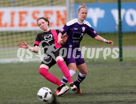 Fussball. Frauen. 2. Liga Ost Sued. Carinthians Spittal gegen FC Feldkirchen/SV Magdalensberg. Jasmin Michelle Ortner, (Spittal),  Franziska Oraze (Feldkirchen/SV Magdalensberg). Spittal, am 16.4.2017.
Foto: Kuess
---
pressefotos, pressefotografie, kuess, qs, qspictures, sport, bild, bilder, bilddatenbank