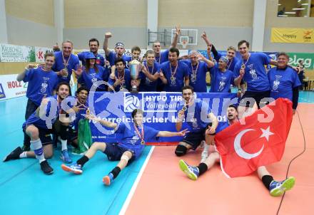 AVL. DenizBank AG Volley League Men. 5. Finalspiel. SK Posojilnica Aich/Dob gegen Hypo Tirol VT. Meisterjubel  (Tirol). Bleiburg, am 23.4.2017.
Foto: Kuess
---
pressefotos, pressefotografie, kuess, qs, qspictures, sport, bild, bilder, bilddatenbank