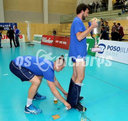 AVL. DenizBank AG Volley League Men. 5. Finalspiel. SK Posojilnica Aich/Dob gegen Hypo Tirol VT. Meister Marek Beer, Enrico Zappoli Guarienti   (Tirol). Bleiburg, am 23.4.2017.
Foto: Kuess
---
pressefotos, pressefotografie, kuess, qs, qspictures, sport, bild, bilder, bilddatenbank