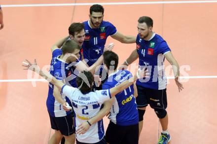 AVL. DenizBank AG Volley League Men. 5. Finalspiel. SK Posojilnica Aich/Dob gegen Hypo Tirol VT. Jubel (Tirol). Bleiburg, am 23.4.2017.
Foto: Kuess
---
pressefotos, pressefotografie, kuess, qs, qspictures, sport, bild, bilder, bilddatenbank