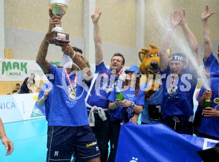 AVL. DenizBank AG Volley League Men. 5. Finalspiel. SK Posojilnica Aich/Dob gegen Hypo Tirol VT. Meisterjubel  (Tirol). Bleiburg, am 23.4.2017.
Foto: Kuess
---
pressefotos, pressefotografie, kuess, qs, qspictures, sport, bild, bilder, bilddatenbank