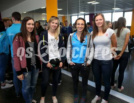 Olympiazentrum Kaernten. Pressefruehstueck. Daniela Ulbing, Sabine Schoeffmann, Lara Vadlau, Vanessa Herzog. Klagenfurt, am 25.4.2017.
Foto: Kuess
---
pressefotos, pressefotografie, kuess, qs, qspictures, sport, bild, bilder, bilddatenbank