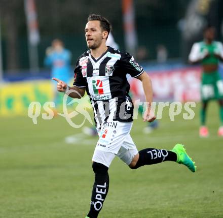 Fussball Bundesliga. RZ Pellets WAC gegen  SV Mattersburg. Torjubel Daniel Offenbacher, (WAC). Wolfsberg, am 29.4.2017.
Foto: Kuess

---
pressefotos, pressefotografie, kuess, qs, qspictures, sport, bild, bilder, bilddatenbank