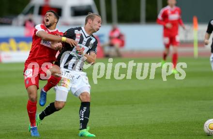 Fussball Bundesliga. RZ Pellets WAC gegen  FK Austria Wien. Peter Tschernegg,  (WAC), Ismael Tajouri (Austria Wien). Wolfsberg, am 20.5.2017.
Foto: Kuess

---
pressefotos, pressefotografie, kuess, qs, qspictures, sport, bild, bilder, bilddatenbank