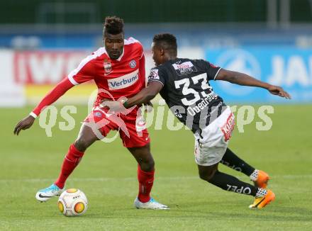 Fussball Bundesliga. RZ Pellets WAC gegen  FK Austria Wien. Issiaka Ouedraogo, (WAC), Abdul Kadiri Mohammed  (Austria Wien). Wolfsberg, am 20.5.2017.
Foto: Kuess

---
pressefotos, pressefotografie, kuess, qs, qspictures, sport, bild, bilder, bilddatenbank