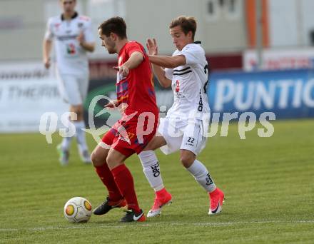 Fussball. Kaerntner Liga. WAC Amateure gegen Lendorf. Benjamin Rosenberger (WAC Amat.), Marco Moser (Lendorf).  Wolfsberg, 5.5.2017.
Foto: Kuess
---
pressefotos, pressefotografie, kuess, qs, qspictures, sport, bild, bilder, bilddatenbank