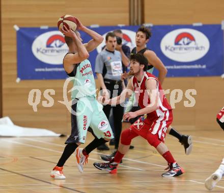 Basketball 2. Bundesliga. Playoff.  Villach Raiders gegen St. Poelten Dragons.  Ales Primc (Villach), Michael Diesner (St. Poelten). Villach, am 21.5.2017.
Foto: Kuess
---
pressefotos, pressefotografie, kuess, qs, qspictures, sport, bild, bilder, bilddatenbank