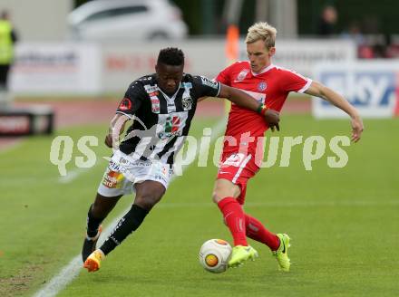 Fussball Bundesliga. RZ Pellets WAC gegen  FK Austria Wien. Issiaka Ouedraogo,  (WAC), Thomas Salamon (Austria Wien). Wolfsberg, am 20.5.2017.
Foto: Kuess

---
pressefotos, pressefotografie, kuess, qs, qspictures, sport, bild, bilder, bilddatenbank