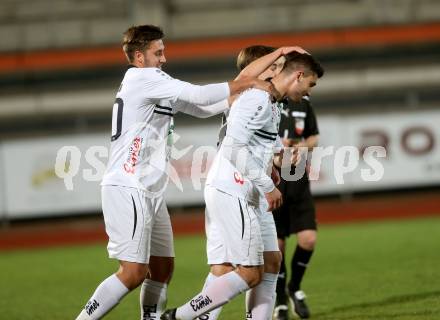 Fussball. Kaerntner Liga. WAC Amateure gegen Lendorf. torjubel Amar Hodzic, Daniel Camber (WAC Amat.).  Wolfsberg, 5.5.2017.
Foto: Kuess
---
pressefotos, pressefotografie, kuess, qs, qspictures, sport, bild, bilder, bilddatenbank