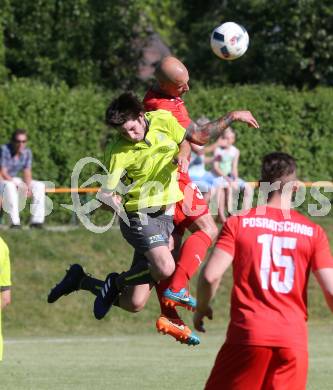 Fussball Kaerntner Liga. ATUS Ferlach gegen Lind. Stephan Mathias Stueckler,  (Ferlach), Rene Loeschnig (Lind). Ferlach, am 27.5.2017.
Foto: Kuess
---
pressefotos, pressefotografie, kuess, qs, qspictures, sport, bild, bilder, bilddatenbank