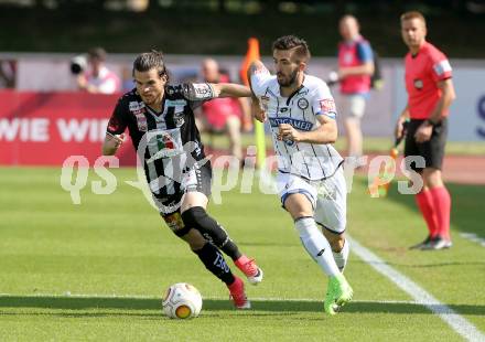 Fussball Bundesliga. RZ Pellets WAC gegen  SK Puntigamer Sturm Graz.  Thomas Zuendel,  (WAC), Marvin Potzmann (Graz). Wolfsberg, am 28.5.2017.
Foto: Kuess

---
pressefotos, pressefotografie, kuess, qs, qspictures, sport, bild, bilder, bilddatenbank