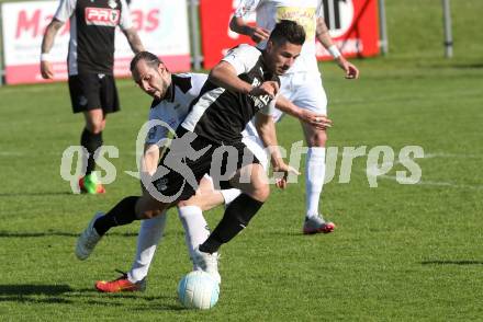 Fussball. Kaerntner Liga. Bleiburg gegen Spittal. Daniel Horst Ramsauer  (Bleiburg),  Daniel Trupp (Spittal). Bleiburg, 13.5.2017.
Foto: Kuess
---
pressefotos, pressefotografie, kuess, qs, qspictures, sport, bild, bilder, bilddatenbank