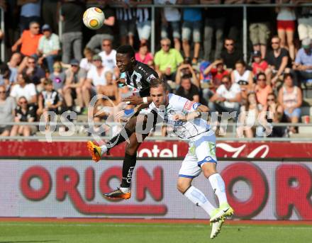 Fussball Bundesliga. RZ Pellets WAC gegen  SK Puntigamer Sturm Graz.  Issiaka Ouedraogo, (WAC), Lukas Spendlhofer  (Graz). Wolfsberg, am 28.5.2017.
Foto: Kuess

---
pressefotos, pressefotografie, kuess, qs, qspictures, sport, bild, bilder, bilddatenbank