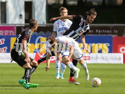 Fussball Bundesliga. RZ Pellets WAC gegen  SK Puntigamer Sturm Graz.  Thomas Zuendel, (WAC), Stefan Hierlaender (Graz). Wolfsberg, am 28.5.2017.
Foto: Kuess

---
pressefotos, pressefotografie, kuess, qs, qspictures, sport, bild, bilder, bilddatenbank