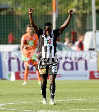 Fussball Bundesliga. RZ Pellets WAC gegen  SK Puntigamer Sturm Graz.  Jubel Dever Akeem Orgill (WAC). Wolfsberg, am 28.5.2017.
Foto: Kuess

---
pressefotos, pressefotografie, kuess, qs, qspictures, sport, bild, bilder, bilddatenbank