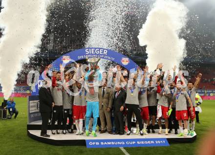 Fussball OEFB Samsung Cupfinale. SK Rapid Wien gegen FC Red Bull Salzburg. Jubel Salzburg. Klagenfurt Woertherseestadion, am 1.6.2017.
Foto: Kuess

---
pressefotos, pressefotografie, kuess, qs, qspictures, sport, bild, bilder, bilddatenbank