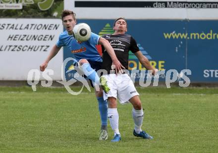 Fussball Kaerntner Liga. Eberstein gegen Gmuend. David Koerbler, Kevin  (Eberstein), Matthias Winkler (Gmeund). Gmuend, am 3.6.2017.
Foto: Kuess
---
pressefotos, pressefotografie, kuess, qs, qspictures, sport, bild, bilder, bilddatenbank