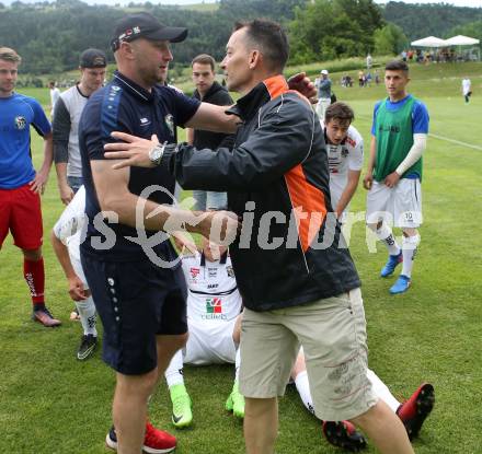 Fussball Kaerntner Liga. Koettmannsdorf gegen WAC Amateure. Trainer Harald Tatschl,  (WAC), Trainer Rudolf Perz (Koettmannsdorf). Koettmannsdorf, am 4.6.2017.
Foto: Kuess
---
pressefotos, pressefotografie, kuess, qs, qspictures, sport, bild, bilder, bilddatenbank