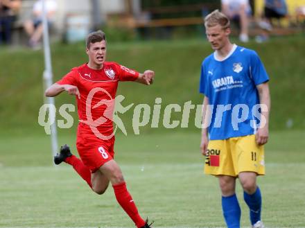 Fussball Kaertner Liga. ATUS Ferlach gegen Bleiburg. Torjubel Erwin Bajric (Ferlach). Ferlach, am 9.6.2017.
Foto: Kuess
---
pressefotos, pressefotografie, kuess, qs, qspictures, sport, bild, bilder, bilddatenbank