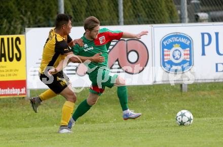 Fussball 1. Klasse C. Oberglan gegen Wietersdorf. Ali Asghar Rezaie,  (Oberglan), Nino Matthaeus Trifu (Wietersdorf). Oberglan, am 10.6.2017.
Foto: Kuess
---
pressefotos, pressefotografie, kuess, qs, qspictures, sport, bild, bilder, bilddatenbank