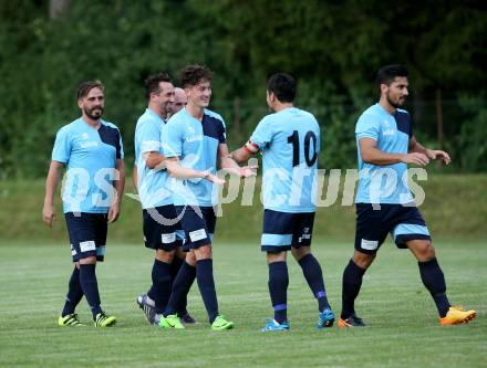 Fussball. Kaerntner Liga. ATUS Ferlach gegen ASV. torjubel  Philipp Matthias Gaggl (ASV). Ferlach, 29.7.2017.
Foto: Kuess
---
pressefotos, pressefotografie, kuess, qs, qspictures, sport, bild, bilder, bilddatenbank