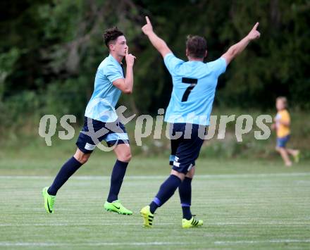 Fussball. Kaerntner Liga. ATUS Ferlach gegen ASV. torjubel  Philipp Matthias Gaggl (ASV). Ferlach, 29.7.2017.
Foto: Kuess
---
pressefotos, pressefotografie, kuess, qs, qspictures, sport, bild, bilder, bilddatenbank