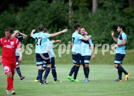 Fussball. Kaerntner Liga. ATUS Ferlach gegen ASV. torjubel  Philipp Matthias Gaggl (ASV). Ferlach, 29.7.2017.
Foto: Kuess
---
pressefotos, pressefotografie, kuess, qs, qspictures, sport, bild, bilder, bilddatenbank