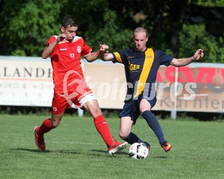 Fussball. 2. Klasse D. KAC B Juniors gegen Viktring. Gerin Jochen Stadler (KAC), Daniel Rothleitner (Viktring). Klagenfurt, 29.7.2017.
Foto: Kuess
---
pressefotos, pressefotografie, kuess, qs, qspictures, sport, bild, bilder, bilddatenbank