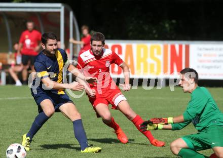 Fussball. 2. Klasse D. KAC B Juniors gegen Viktring. Jonas Joel Zuser (KAC), Marco Eder (Viktring). Klagenfurt, 29.7.2017.
Foto: Kuess
---
pressefotos, pressefotografie, kuess, qs, qspictures, sport, bild, bilder, bilddatenbank