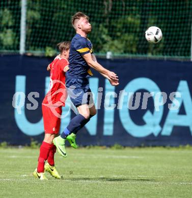 Fussball. 2. Klasse D. KAC B Juniors gegen Viktring. Florian Josef Vojticek (KAC), Gabriel Helmut Payer (Viktring). Klagenfurt, 29.7.2017.
Foto: Kuess
---
pressefotos, pressefotografie, kuess, qs, qspictures, sport, bild, bilder, bilddatenbank