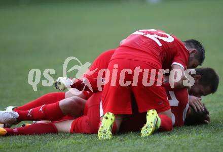 Fussball Kaerntner Liga. KAC 1909 gegen Lendorf. Torjubel (KAC). Klagenfurt, am 5.8.2017.
Foto: Kuess
---
pressefotos, pressefotografie, kuess, qs, qspictures, sport, bild, bilder, bilddatenbank