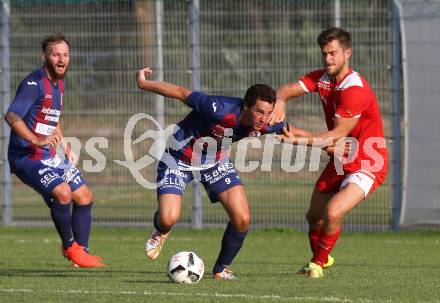 Fussball Kaerntner Liga. KAC 1909 gegen Lendorf. Marcel Guenther Kuster(KAC), Christian Kautz (Lendorf). Klagenfurt, am 5.8.2017.
Foto: Kuess
---
pressefotos, pressefotografie, kuess, qs, qspictures, sport, bild, bilder, bilddatenbank