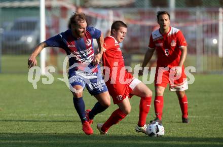 Fussball Kaerntner Liga. KAC 1909 gegen Lendorf. Markus Pavic (KAC), Andreas Marco Allmayer (Lendorf). Klagenfurt, am 5.8.2017.
Foto: Kuess
---
pressefotos, pressefotografie, kuess, qs, qspictures, sport, bild, bilder, bilddatenbank