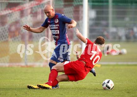 Fussball Kaerntner Liga. KAC 1909 gegen Lendorf. Robert Matic (KAC), Mario Nagy (Lendorf). Klagenfurt, am 5.8.2017.
Foto: Kuess
---
pressefotos, pressefotografie, kuess, qs, qspictures, sport, bild, bilder, bilddatenbank