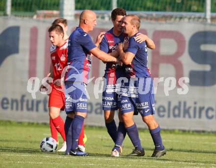 Fussball Kaerntner Liga. KAC 1909 gegen Lendorf. Torjubel Martin Morgenstern (Lendorf). Klagenfurt, am 5.8.2017.
Foto: Kuess
---
pressefotos, pressefotografie, kuess, qs, qspictures, sport, bild, bilder, bilddatenbank