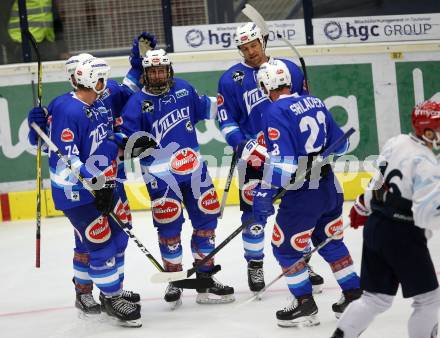 EBEL. Eishockey Bundesliga. Testspiel. EC VSV gegen Lyon. Torjubel Benjamin Lanzinger, Nico Brunner, Michael Grabner, Markus Schlacher, Michael Raffl (VSV). Villach, am 10.8.2017.
Foto: Kuess 


---
pressefotos, pressefotografie, kuess, qs, qspictures, sport, bild, bilder, bilddatenbank