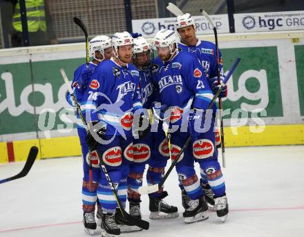 EBEL. Eishockey Bundesliga. Testspiel. EC VSV gegen Lyon. Torjubel Benjamin Lanzinger, Nico Brunner, Michael Grabner, Markus Schlacher, Michael Raffl (VSV). Villach, am 10.8.2017.
Foto: Kuess 


---
pressefotos, pressefotografie, kuess, qs, qspictures, sport, bild, bilder, bilddatenbank