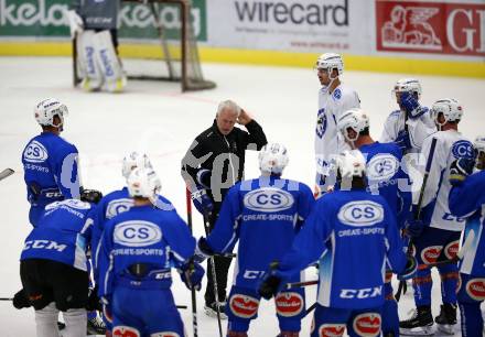 Eishockey Bundesliga. Training. VSV. Trainer Greg Holst. Villach, 3.8.2017.
Foto: Kuess
---
pressefotos, pressefotografie, kuess, qs, qspictures, sport, bild, bilder, bilddatenbank