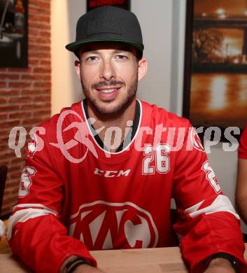 EBEL. Spielerpraesentation.  Jon Rheault. Klagenfurt, am 3.8.2017.
Foto: Kuess
---
pressefotos, pressefotografie, kuess, qs, qspictures, sport, bild, bilder, bilddatenbank